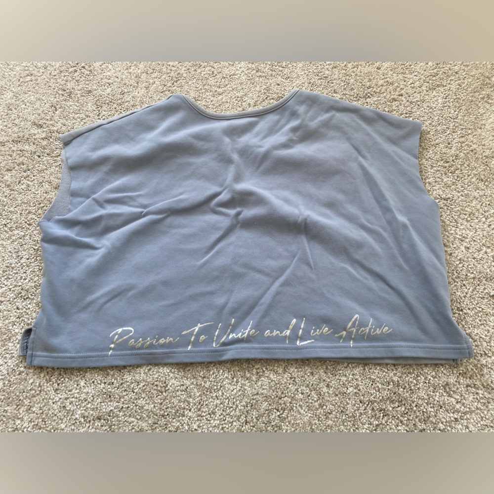 P’tula cotton cropped top women’s small light blue